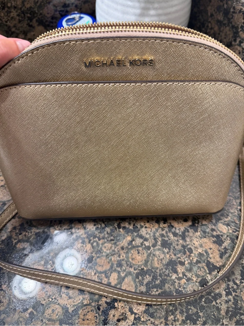 Or best offer :) Michael Kors Metallic Gold Saffiano Dome Crossbody
